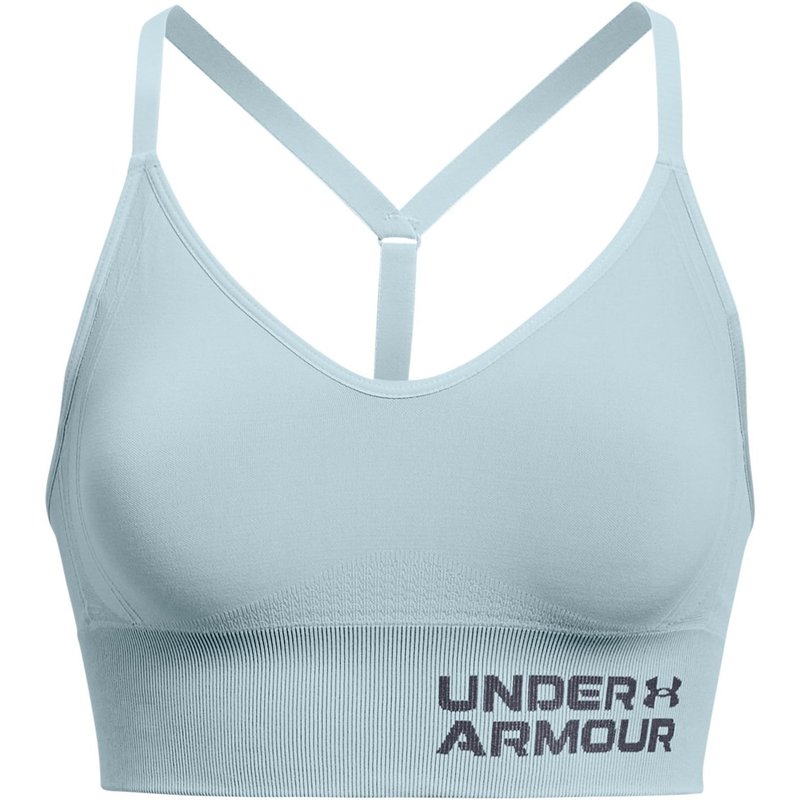 Under Armour Women's Seamless Low Long Heather Sports Bra - Blue